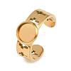 Hollow Cross 304 Stainless Steel Cuff Ring Components SA-CBA098D-02G-A-1