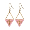 Handmade Glass Seed Beads Rhombus Dangle Earrings EJEW-MZ00542-04-2