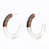 Resin & Walnut Wood Stud Earring Findings RESI-R425-01-A03-3