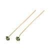 Brass Micro Pave Cubic Zirconia Stud Earring Findings CU-CBA4618-01G-05-1