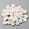 Opaque Resin Flower Cabochons CRES-WH0010-053A-02-1