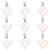 BENECREAT 201 Stainless Steel Rhombus Stamping Blank Tag Pendants STAS-BC0001-06P-1