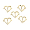 Brass Micro Pave Clear Cubic Zirconia Connector Charms KK-E068-VB049-3