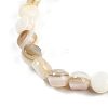 Flat Round Natural Freshwater Shell Beaded Stretch Bracelets for Women BSHE-H109-18-3