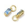 Brass Micro Pave Cubic Zirconia Charms ZIRC-F111-03G-08-2