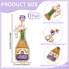 1 Pair Carnival Theme Glitter Zinc Alloy Champagne Winebottle Dangle Stud Earrings EJEW-UN0002-75-3