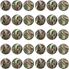 30pcs Round with Camouflage Pattern Silicone Focal Beads SIL-SC0002-03A-1