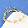 Cowrie Shell Shape Brass Link Chain Bracelets for Women BJEW-K248-07B-G-1