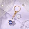 Glass Seed Bead Cube with Acrylic Star Keychain KEYC-MZ00027-02-2