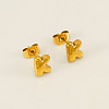 Chunk Letter 304 Stainless Steel Stud Earrings for Women EJEW-G386-01K-G-1