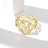 Brass Open Cuff Rings for Women RJEW-K289-01G-M-2