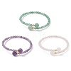 Natural Gemstone Beaded Cuff Bangles BJEW-JB13328-2