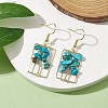 Dyed Natural Howlite Chips Tree Dangle Earrings EJEW-JE05734-01-2