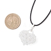 Electroplated Glass Beaded Heart Pendant Black Waxed Cotton Cord Necklaces for Women NJEW-MZ00120-01-3
