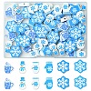 60Pcs 6 Styles Christmas Theme Printed Wood Beads WOOD-FS0001-33-1