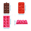 Boutigem 3Pcs 3 Colors Fondant Molds DIY-BG0001-17-9