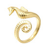 Rack Plating Brass Open Cuff Finger Rings For Women Men RJEW-C112-01G-1