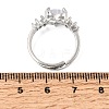 Brass Micro Pave Cubic Zirconia Cuff Open Rings CU-CBA5C10-08P-5