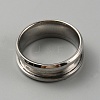 304 Stainless Steel Grooved Finger Ring Settings RJEW-WH0010-08C-P-2
