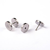 Tarnish Resistant Flat Round 304 Stainless Steel Barbell Cartilage Earrings EJEW-L164-07P-1