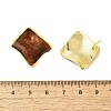 Brass Enamel Stud Earrings EJEW-B120-01G-02-3