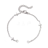 2Pcs 304 Stainless Steel Cross Link Bracelets Making AJEW-JB01382-2