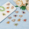 HOBBIESAY 14Pcs 7 Colors Alloy Rhinestone Connector Charms FIND-HY0003-39-4