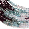 Gradient Color Natural Garnet & Quartz Crystal & Apatite Beads Strands GG-CBA1668-A05-3mm-4