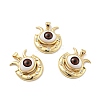 Evil Eye with Moon Brass Micro Pave Clear Cubic Zirconia Pendants KK-G419-10G-03-1
