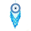 Iron & Cotton Evil Eye Woven Net/Web with Feather Hanging Decorations PW-WGADB0C-01-1