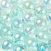 UV Plating Transparent Rainbow Iridescent Acrylic Beads LS-TACR-D010-07D-1