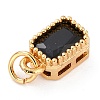 Real 18K Gold Plated Brass Inlaid Cubic Zirconia Charms X-ZIRC-L100-075G-07-4