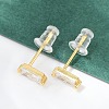 Cubic Zirconia Rectangle Stud Earrings FU7889-8-4
