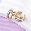 Two-layer C-Shaped 304 Stainless Steel Two Tone Cuff Earrings EJEW-A131-04B-GP-2