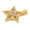 Rack Plating Brass Micro Pave Cubic Zirconia Pendants KK-Z063-25G-2