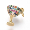 Brass Micro Pave Cubic Zirconia Charms ZIRC-I032-31G-2