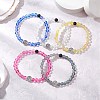 5Pcs Frosted Synthetic Round Moonstone Beads Stretch Bracelets for Men Women BJEW-JB11644-1