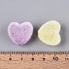 Flocking Opaque Acrylic Heart Beads OACR-T030-09M-4