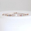 Natural Gemstone & Imitation Pearl Beaded Bracelet UH6167-4
