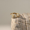Flat Round Brass Micro Pave Clear Cubic Zirconia Cuff Bangles & Rings Sets FS-WGF0D2F-06-2
