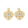 Brass Micro Pave Cubic Zirconia Pendants ZIRC-P106-56G-2