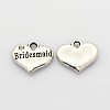 Mixed Wedding Theme Alloy Heart with Words Pendants TIBEP-X0064-AS-2