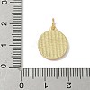 Brass Pave Natural Shell Flat Round with Letter Charms KK-Z115-13G-Q-3