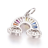 Brass Micro Pave Cubic Zirconia Pendants X-ZIRC-G166-26P-2