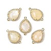 Natural Mixed Gemstone Faceted Teardrop Connector Charms G-I382-02G-2