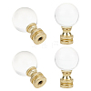 Glass Crystal Lamp Finials with Iron Finish Base FIND-WH0148-176C-1