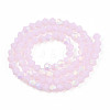 Imitation Jade Bicone Frosted Glass Bead Strands EGLA-A039-J4mm-MB02-2
