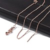 1mm Rack Plating Brass Cable Chain Adjustable Slider Necklaces for Women Men MAK-L044-03RG-1