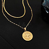 Compass Alloy Double Layer Pendant Necklaces for Women WH-WG93E93-01-5