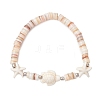 2Pcs Sea Turtles & Starfish Dyed Synthetic Turquoise Beads Stretch Bracelets BJEW-JB11881-3